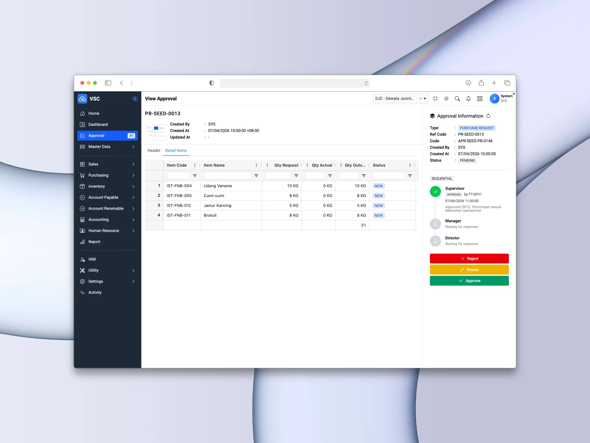 VSC Approval Workflow